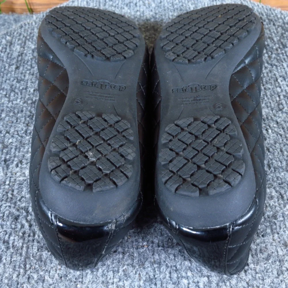 SafeTStep Sasha Comfort Women Ballet Flats Sz 6 Work Casual Black Quilted Patent